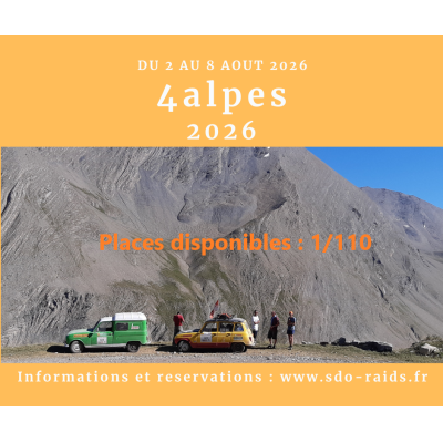 Raid 4L la grande traversée des Alpes 2026. 4alpes 2026