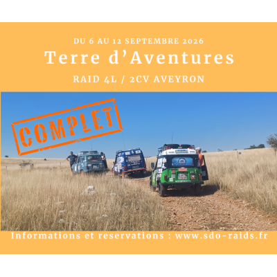 Raid Terre d'Aventures 4L / 2CV 2026 / 5 étapes dont 1 étape de nuit