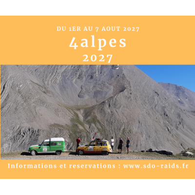 Raid 4L la grande traversée des Alpes 2026. 4alpes 2026
