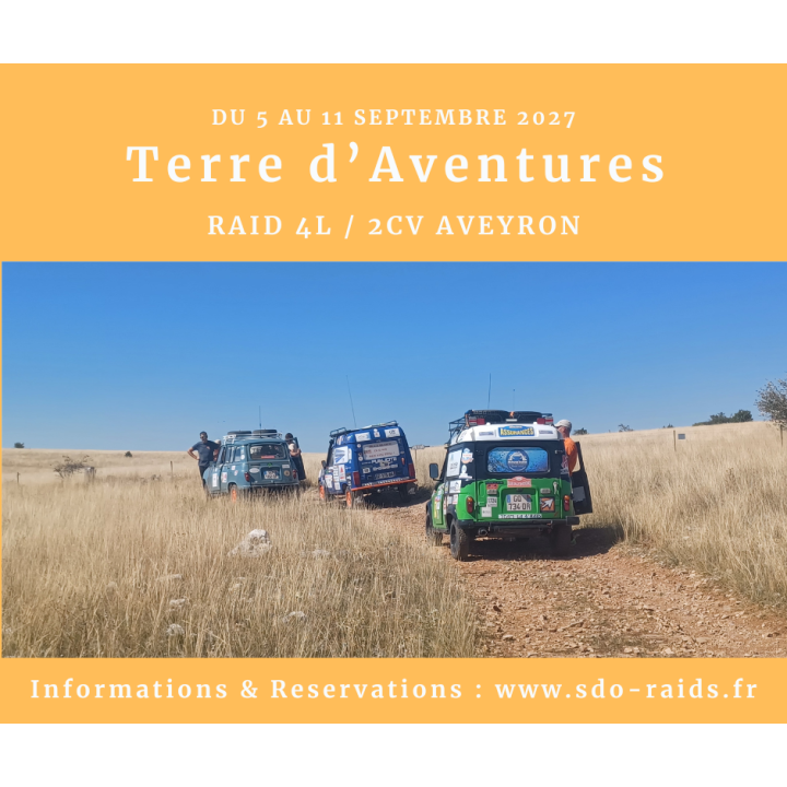 Raid Terre d'Aventures 4L / 2CV 2027 / 5 étapes dont 1 étape de nuit